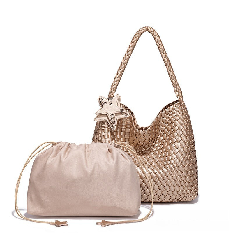 Women’s Woven Bucket Tote Bag
