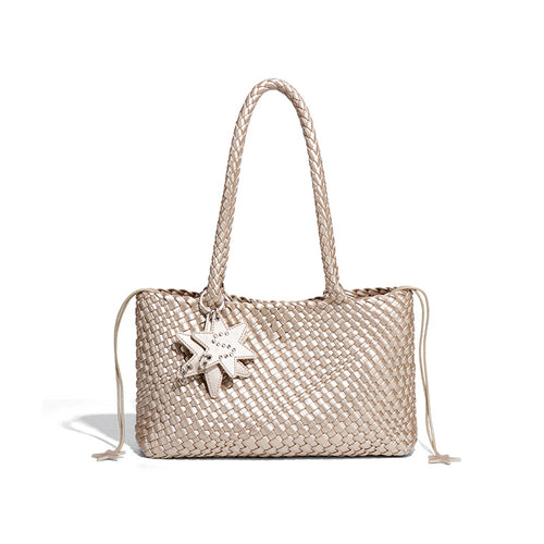 Women’s Metallic Woven Tote Bag