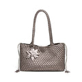 Women’s Metallic Woven Tote Bag