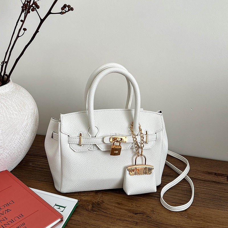 Women’s Structured PU Top Handle Shoulder Bag