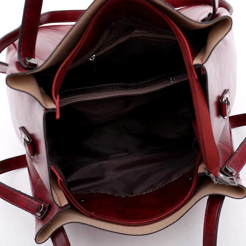 Women’s 4-Piece PU Bucket Bag Set