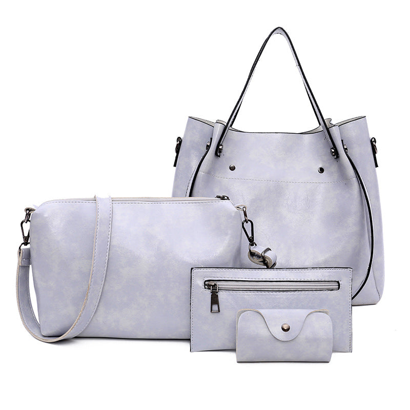 Women’s 4-Piece PU Bucket Bag Set