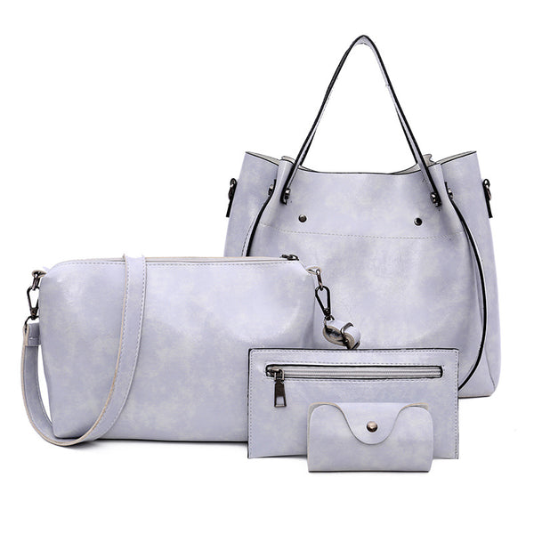 Women’s 4-Piece PU Bucket Bag Set