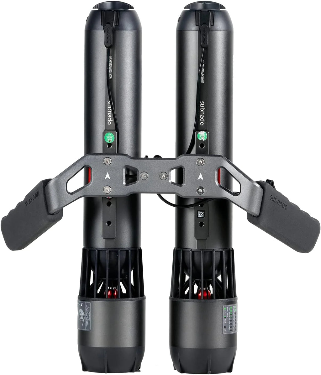 Twin Engine Handle Bracket+ Underwater Scooter 2 Packs with 2 handgrips, 2 Arm Mount Kits, 2 Accessories Mount Rings
