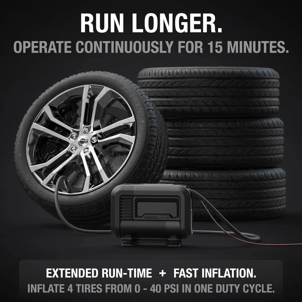 UltraFast 15A Tire Inflator, 12V Portable Air Compressor Pump, Rated at 80 PSI, Inflates Tires from 0-40 PSI in 2.9 Minutes with a Digital Gauge, Smart Pressure and Auto-Shutoff