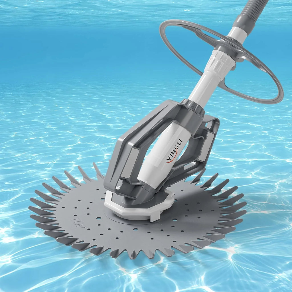 Pool Vacuum Cleaner Automatic Sweeper Swimming Pool Creepy Crawler Vacuum with 33FT Hoses (Navy Blue&White)